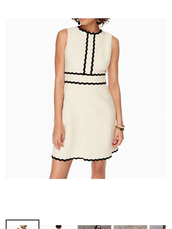 kate spade Dresses & Skirts - Kate Spade New York Cream
Black Scallop Trim Tweed A-Line
Dress Size 4 EUC